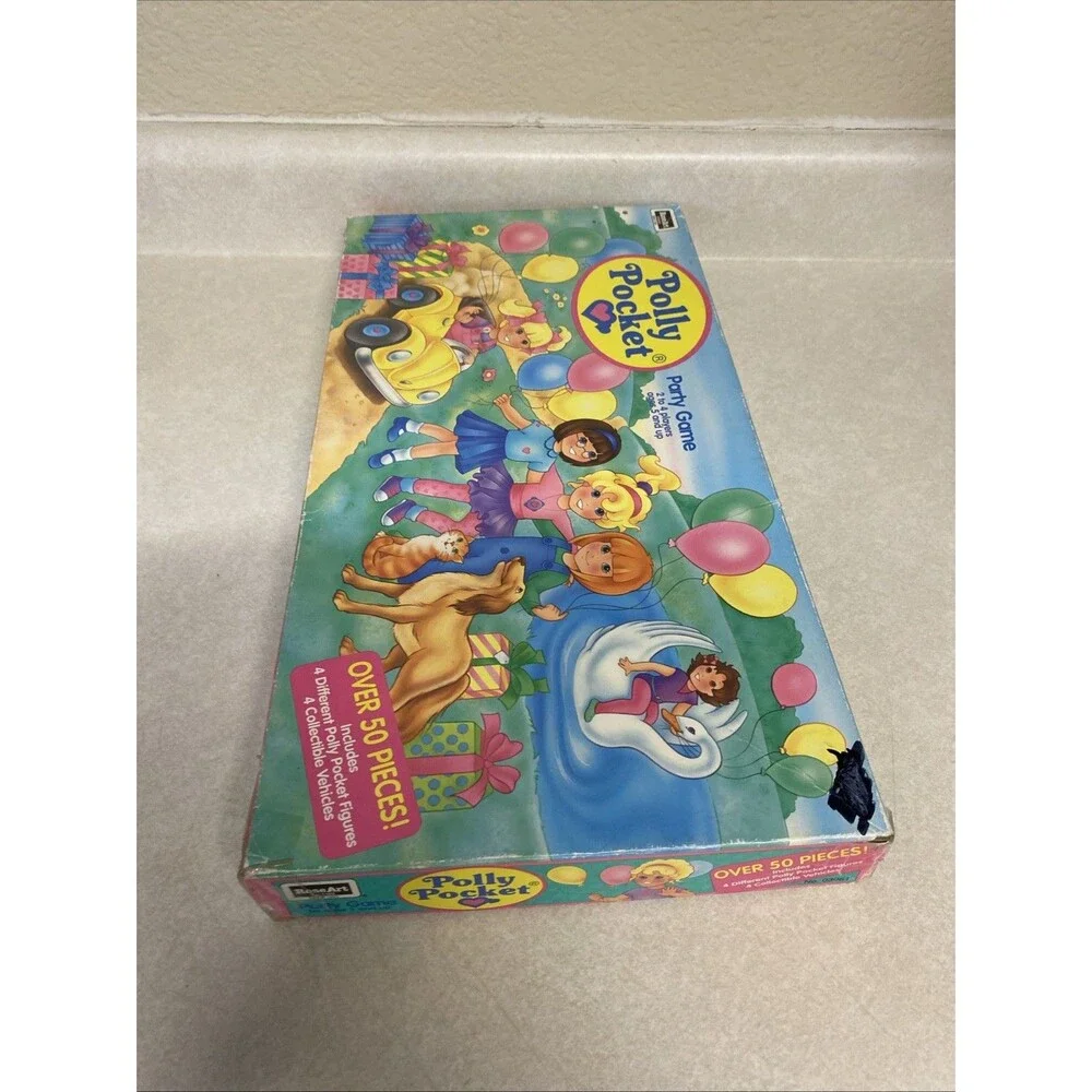 Vintage Polly Pocket Doll Party Board Game RoseArt 1994, Incomplete